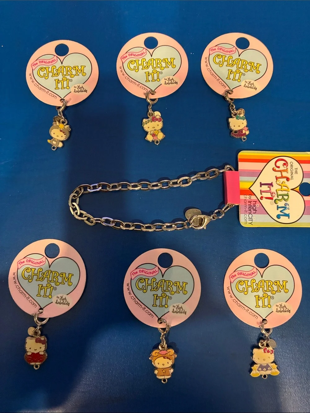 Kids Pink Hello Kitty Charm Bracelet with Assorted Charms